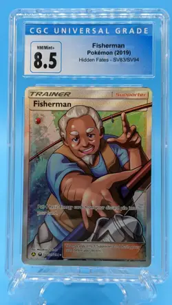 Fisherman Full Art SV83/SV94 Ultra Rare Hidden Fates Pokemon TCG CGC 8.5 - Image 1