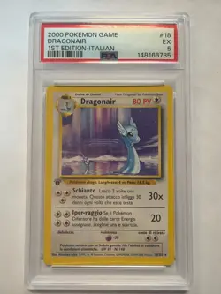 Pokemon Base Set Dragonair #18 1st Edition Italian PSA 5 - Image 1