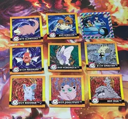 Pokemon Artbox 1999 Vintage Stickers Series 1 NM (9 Total, assorted) - Image 1