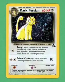 Dark Persian Pokemon WOTC Black Star Promo Holo Foil #17 LP - Image 1