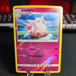 Pokemon TCG Clefable 40/68 Reverse Holo Rare Hidden Fates - Image 1