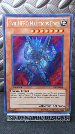 | Yugioh Evil HERO Malicious Edge LCGX-EN029 1st Secret Rare Legendary NM- 🔥 | - Image 1