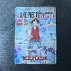 One Piece CCG Monkey D Luffy US Voyage Promo Card 005 Counter +1000 5000 Power - Image 1