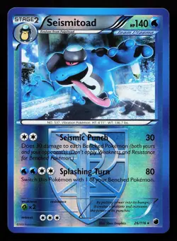 Seismitoad 26/116 Reverse Holo Rare Plasma Freeze Pokemon Card - Image 1