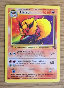 Flareon 19/64 Jungle Pokemon Card Rare LP - Image 1