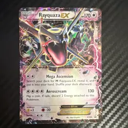 Rayquaza EX Promo Holo 170 HP XY69 Basic Dragon Pokemon TCG Card XY Set - Image 1
