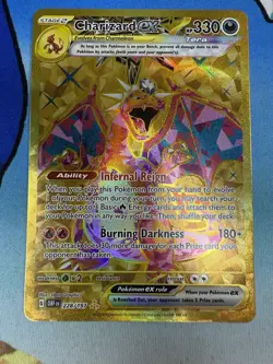 Charizard ex 228/197 Secret Rare Gold Obsidian Flames Alt Art Pokemon Card - Image 1