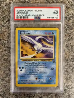 Pokemon TCG Articuno Promo 22 Black Star Aoki Error PSA 9 Mint Card WOTC Vintage - Image 1