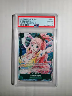 One Piece PSA 10 GEM MINT Shirahoshi English Event Pack Vol 7 Promo Card P-091 - Image 2