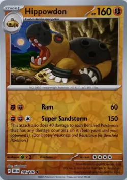 106/182 HIPPOWDON REVERSE HOLO DESTINED RIVALS POKEMON CARD - Image 1