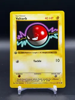 Pokemon 1999 1st Edition Shadowless Base Voltorb - Image 1