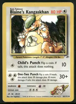 Blaine's Kangaskhan 36/132 Uncommon Gym Heroes Pokemon Lightly Played - Image 1