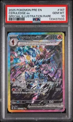 Pokemon TCG Ceruledge EX Prismatic Holo Card 147/131 PSA10 - Image 1