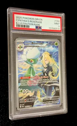 Pokemon Cynthia’s Roserade Destined Rivals IR #184 Illustration Rare PSA 9 - Image 1