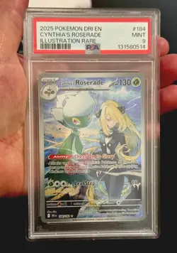 Pokemon Cynthia’s Roserade Destined Rivals IR #184 Illustration Rare PSA 9 - Image 2
