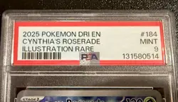Pokemon Cynthia’s Roserade Destined Rivals IR #184 Illustration Rare PSA 9 - Image 3