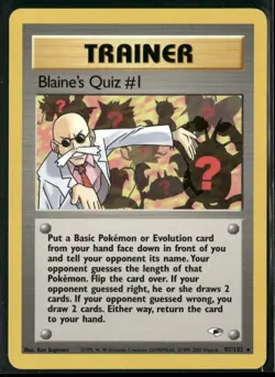Blaine's Quiz #1 97/132 Rare Gym Heroes Pokemon Near Mint - Image 1