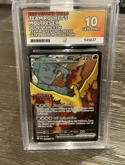 Pokemon TCG Team Rockets Moltres EX #208/182 Destined Rivals Ace Gem Mint 10 - Image 1