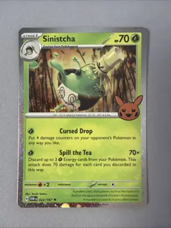 Pokemon TCG * SV Twilight Masquerade * 22/167 Sinistcha Cosmos Holo Stamp * NM - Image 1