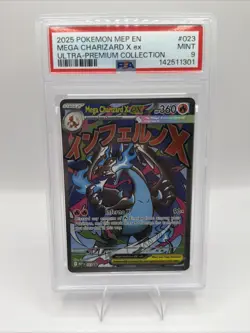 2025 Mega Charizard X Ex #023 PSA 9 Pokemon Black Star Promo English - Image 1