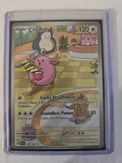 Pokemon Chansey 187/167 Twilight Masquerade Illustration Rare Full Art Holo - Image 1