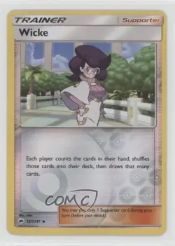 Wicke Reverse Foil Pokemon Sun & Moon Burning Shadows #127 - Image 1