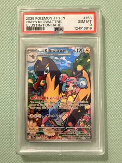 2025 Pokemon JTG EN Iono's Kilowattrel 163/159 PSA 10 - Image 1