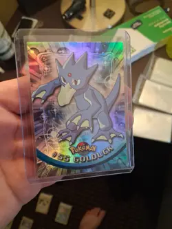 LP/NM Golduck #55 Rainbow Holo Pokemon Topps Series 1 Card (BLUE Label) - Image 1