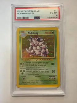 Pokemon Base Set Nidoking Holo #11 PSA 6 - Image 1