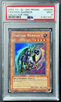 2005 Yugioh Collector Tins Promo PANTHER WARRIOR CT2-EN006 Secret Rare PSA 9 - Image 1