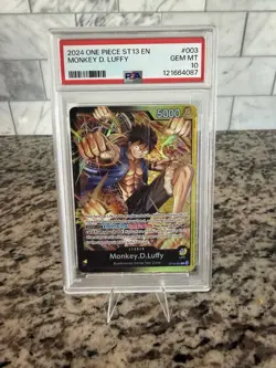 2024 ONE PIECE ST13-THE THREE BROTHERS LEADER #003 MONKEY D. LUFFY PSA 10 - Image 1
