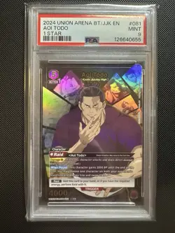 2024 UNION ARENA UE03BT/JJK JUJUTSU KAISEN 1 STAR #081 AOI TODO PSA 9 English - Image 1