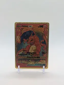 Pokemon🔥CHARIZARD GX🔥GOLD FOIL🔥Stained Glass🔥150/147🔥Collectible Card🔥 - Image 1