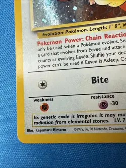 2000 Pokemon HOLO EEVEE Black Star Promo - #11 - Image 4