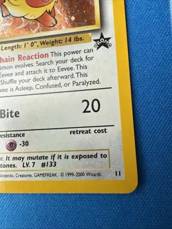 2000 Pokemon HOLO EEVEE Black Star Promo - #11 - Image 5