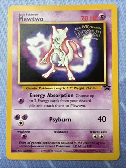 MEWTWO #3 - STAMPED PROMO - WB Pokemon: The First Movie 1999 VINTAGE Pokemon TCG - Image 2