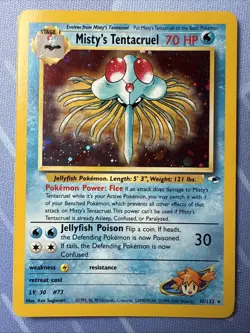 Misty's Tentacruel HOLO 10/132 Gym Heroes VINTAGE Pokemon 2000 - Image 2