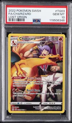 2022 POKEMON SWORD & SHIELD LOST ORIGIN #TG03 FULL ART/CHARIZARD PSA 10 - Image 1