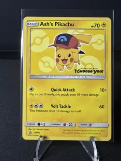Pokemon 2017 Ash's Pikachu Black Star Promo SM111 - Image 1