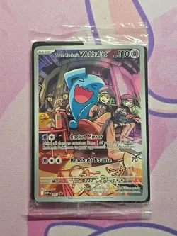 2025 POKEMON SVP EN-SV BLACK STAR PROMO #203 TEAM ROCKET'S WOBBUFFET SEALED - Image 1