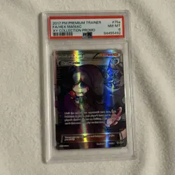 2017 POKEMON PREMIUM TRAINER XY COLLECTION PROMO #75A FULL ART/HEX MANIAC PSA 8 - Image 1