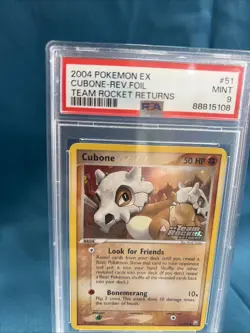 2004 POKEMON EX TEAM ROCKET RETURNS #51 CUBONE-REVERSE FOIL PSA 9 - Image 2