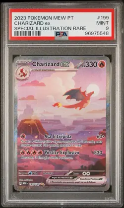 2023 POKEMON PORTUGUESE MEW PT-151 SPECIAL ILLUSTRATION RARE CHARIZARD EX PSA 9 - Image 1