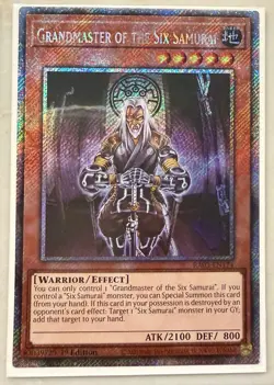 Yugioh Grandmaster of the Six Samurai RA03-EN174 Platinum Secret Rare 1st Ed NM - Image 1