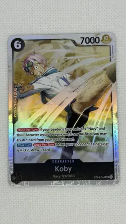 Koby EB04-044 SR Super Rare Foil One Piece Card Game Navy NM OP-15 - Image 1