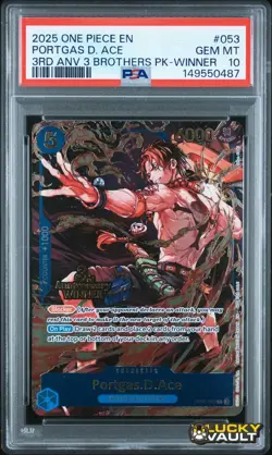 PSA 10 2025 One Piece English 3Rd Anv 3 Brothers Pk-Winner #053 Portgas D Ace - Image 1