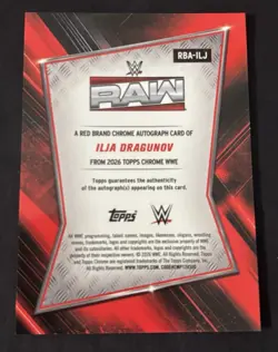 2026 Topps Chrome WWE Ilja Dragunov Red Brand Auto RBA-ILJ - Image 2