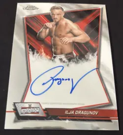 2026 Topps Chrome WWE Ilja Dragunov Red Brand Auto RBA-ILJ - Image 3