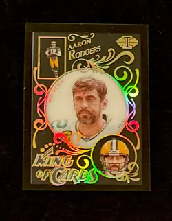 2021 PANINI ILLUSIONS AARON RODGERS KING OF CARDS BLACK SP #’d 16/50! 🧀 - Image 1