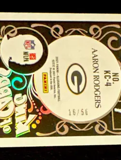 2021 PANINI ILLUSIONS AARON RODGERS KING OF CARDS BLACK SP #’d 16/50! 🧀 - Image 3